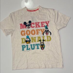 Disney Kids Cream T-Shirt with Mickey and Friends Size XL